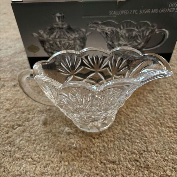 Shannon Crystal By Godinger Scalloped 2 Pc. Crystal Sugar And Creamer Set - Picture 2 of 7
